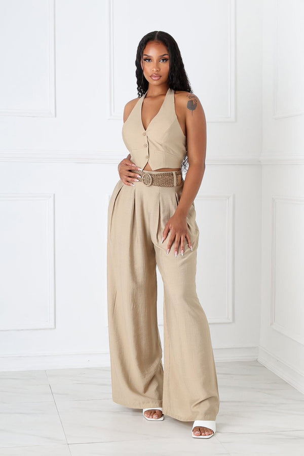 Vienna Halter Vest & Pants SET